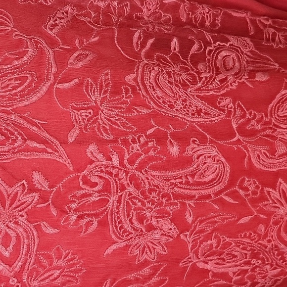 Soft Surroundings Pink Embroidered Silk Lace Hi Lo Lined Tunic Size L - Picture 4 of 12